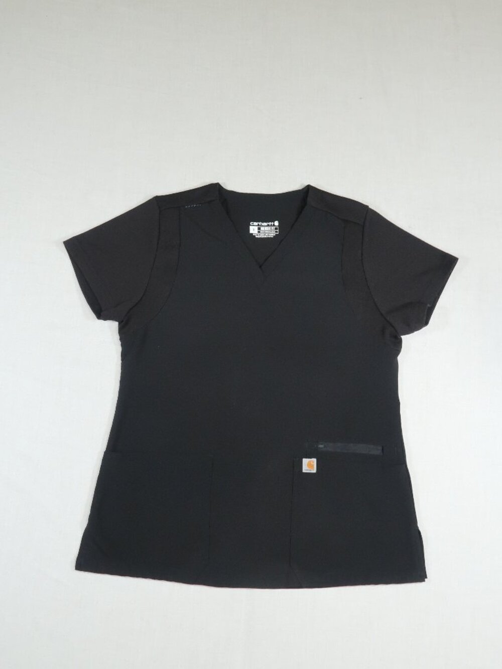 Carhartt Cross-Flex Women’s Black V-Neck Scrub Top Size S